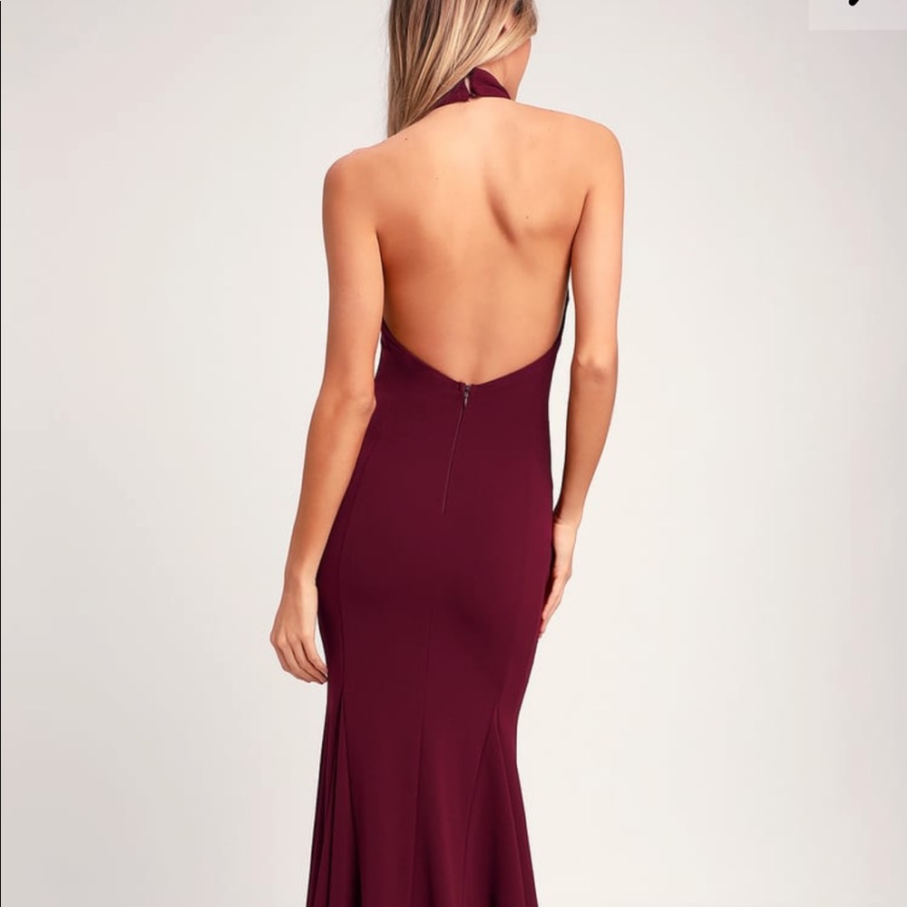Slice of Joy Burgundy Halter Maxi Dress